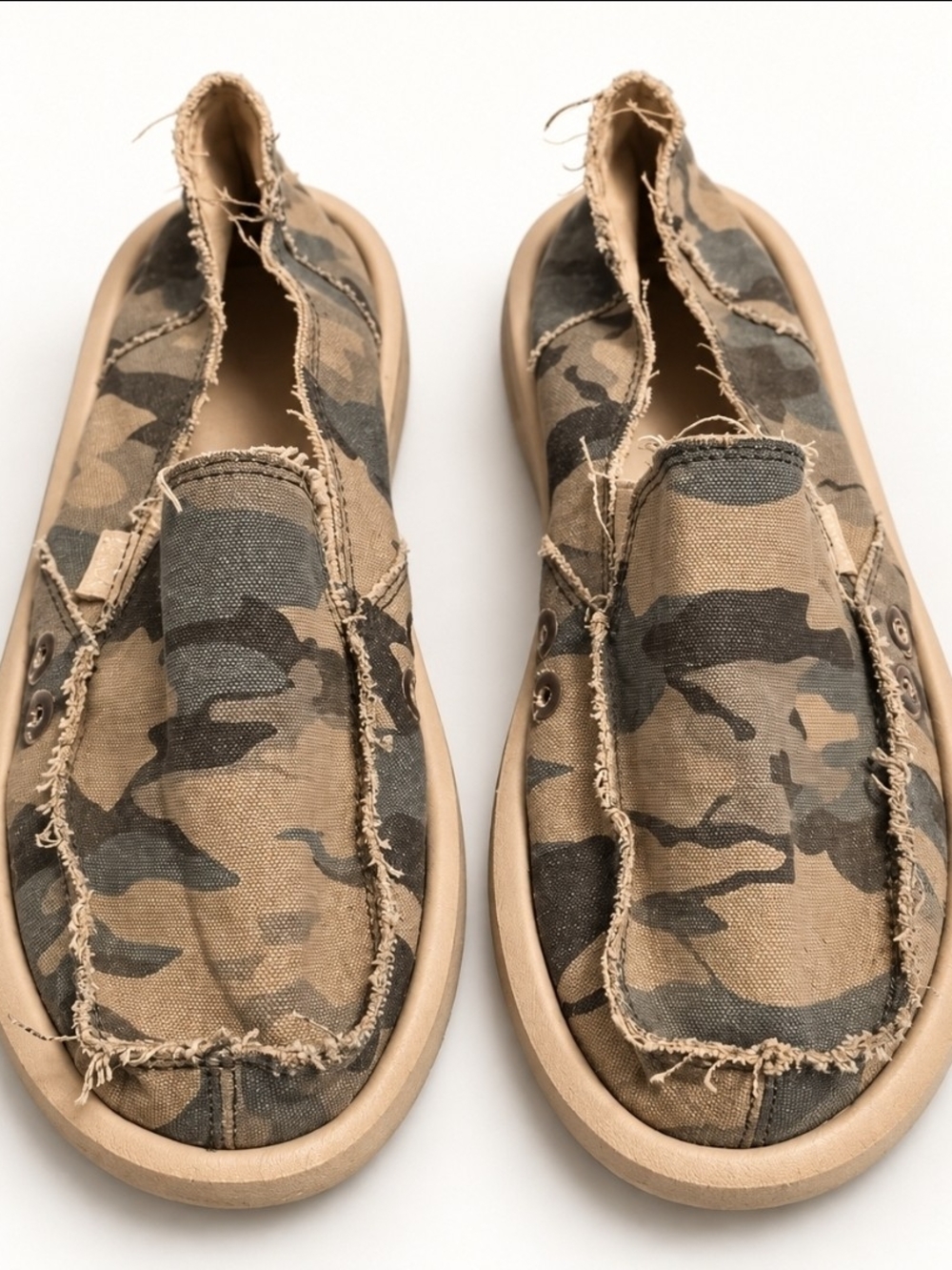 Sanuk Camo Canvas Sidewalk Surfer Slip-On Shoes Women’s Size 9